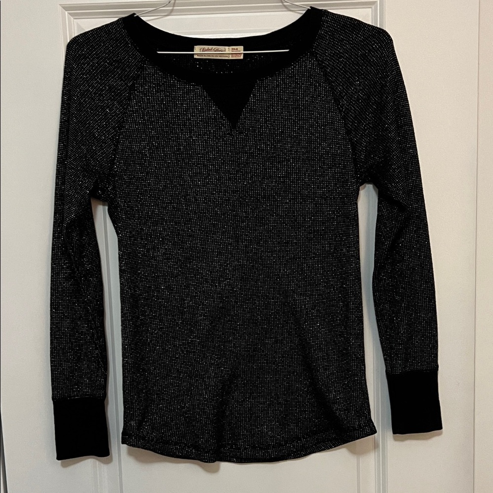 Faded Glory Black Sparkle Knit Top